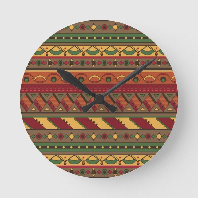 Ethnic background round clock (Front)