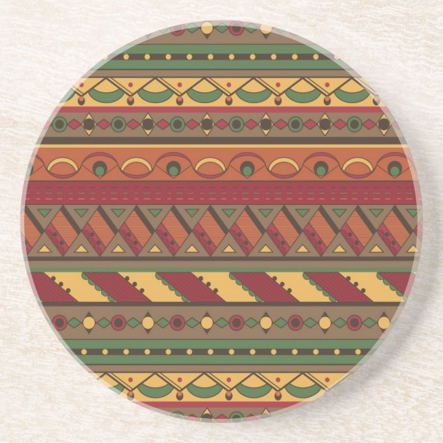 Ethnic background sandstone coaster (Front)