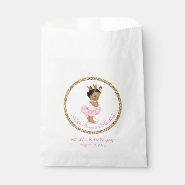 Ethnic Ballerina Princess Baby Shower Favor Bag (Front)