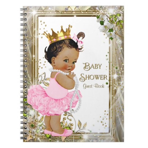 Ethnic Ballerina Princess Baby Shower Guest Book