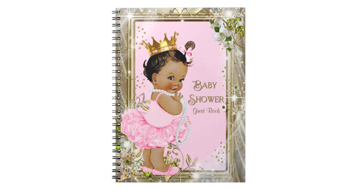 Ethnic Ballerina Princess Baby Shower Guest Book Zazzle Com