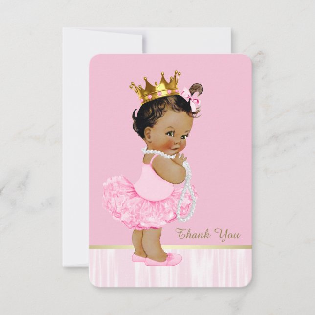 Ethnic Ballerina Tutu Baby Shower Thank You (Front)