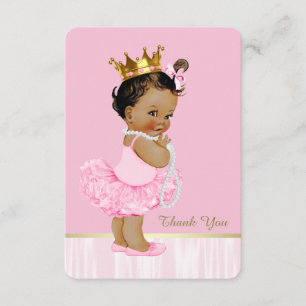 Ethnic Ballerina Tutu Baby Shower Thank You Card