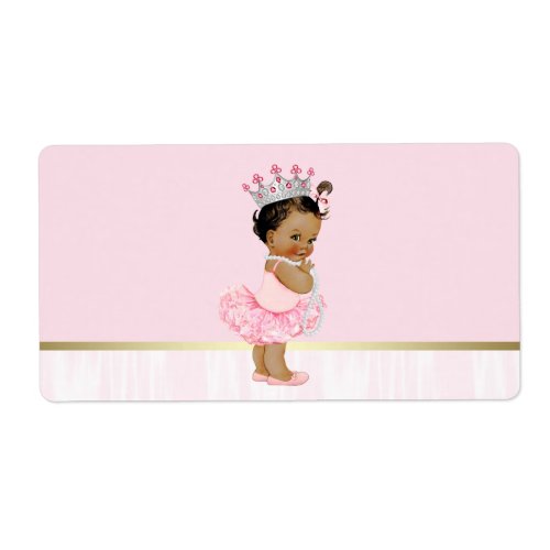 Ethnic Ballerina Tutu Baby Shower Water Bottle Label