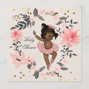 Ethnic Ballerina Wreath Confetti Baby Shower Invitation