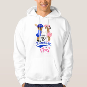 Ethnic Baseball or Bows Gender Reveal Party Hoodie