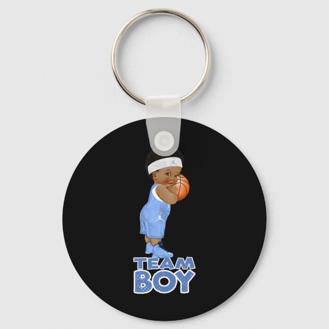 Ethnic Basketball Team Boy Baby Keychain (Front)