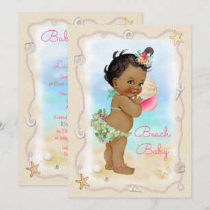 Ethnic Beach Baby Conch Shell Baby Shower Invitation