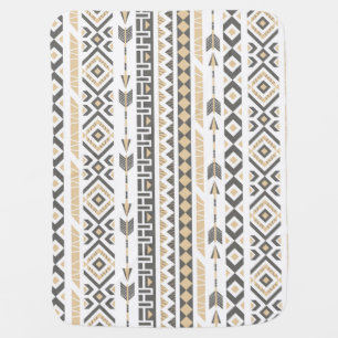 Ethnic Beige Seamless: Vintage Pattern Baby Blanket