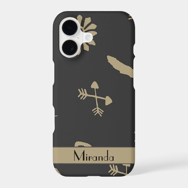 Ethnic Black and Beige Native Print   Iphone Case (Back)