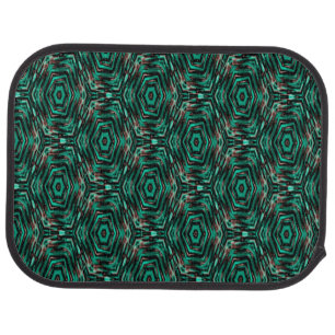 Ethnic, black and turquoise . car floor mat
