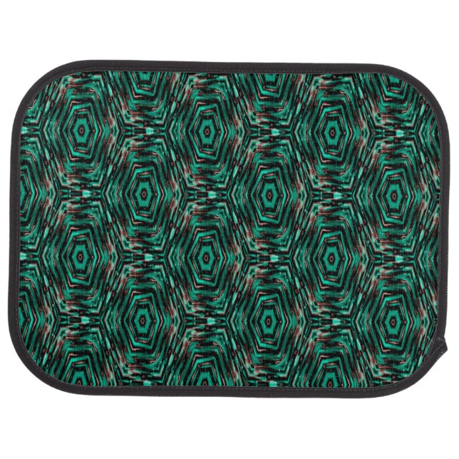 Ethnic, black and turquoise . car floor mat (Rear)