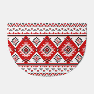 Ethnic black white red, Ukrainian motifs. Doormat
