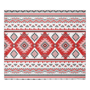 Ethnic black white red, Ukrainian motifs. Duvet Cover