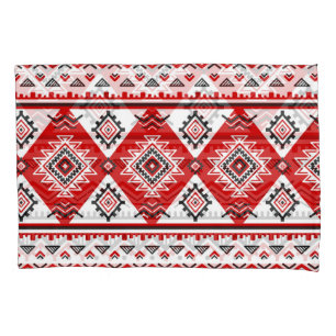 Ethnic black white red, Ukrainian motifs. Pillow Case