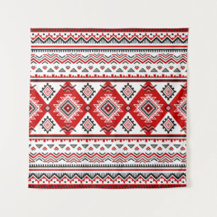 Ethnic black white red, Ukrainian motifs. Tapestry