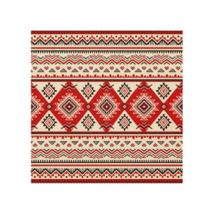 Ethnic black white red, Ukrainian motifs. Wood Wall Art