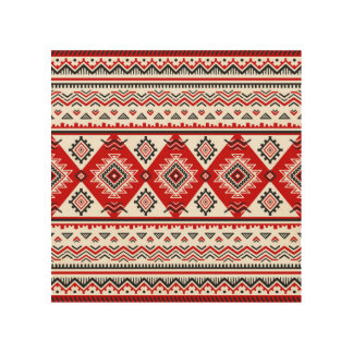 Ethnic black white red, Ukrainian motifs. Wood Wall Art