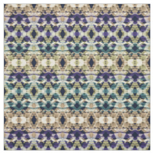 Ethnic blue, beige ikat  fabric