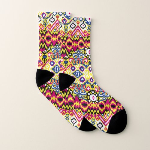Ethnic Bohemian Pattern Multi_Color All_Over_Print Socks