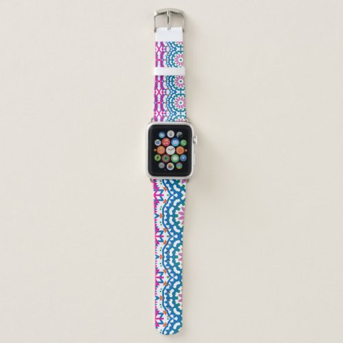 Ethnic Bohemian Pattern with Flowers Apple Watch Band