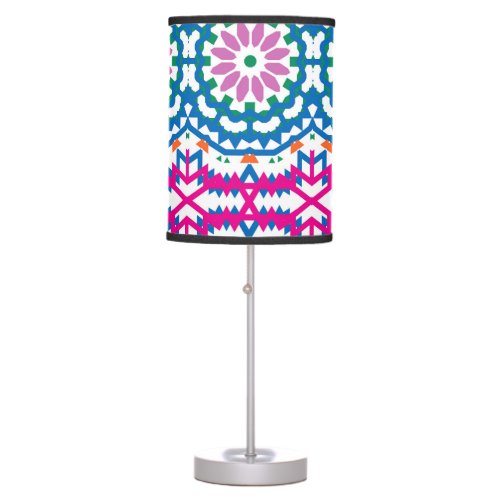 Ethnic Bohemian Pattern with Flowers Table Lamp