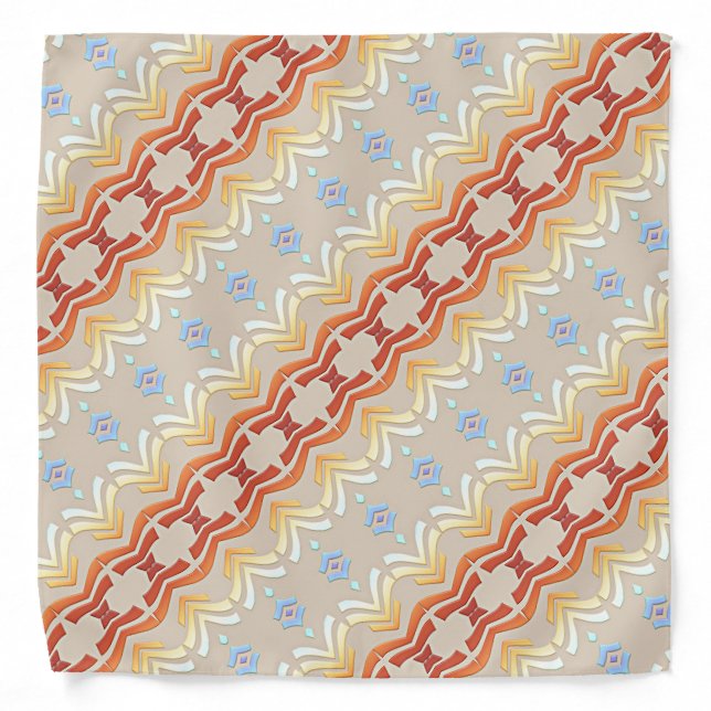Ethnic bohemian style geometric pattern. bandana (Front)