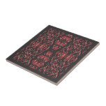 Ethnic Boho Antique Pattern Brown Pink Red Ceramic Tile
