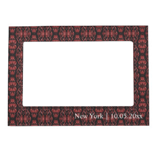 Ethnic Boho Antique Pattern Brown Pink Red Magnetic Frame
