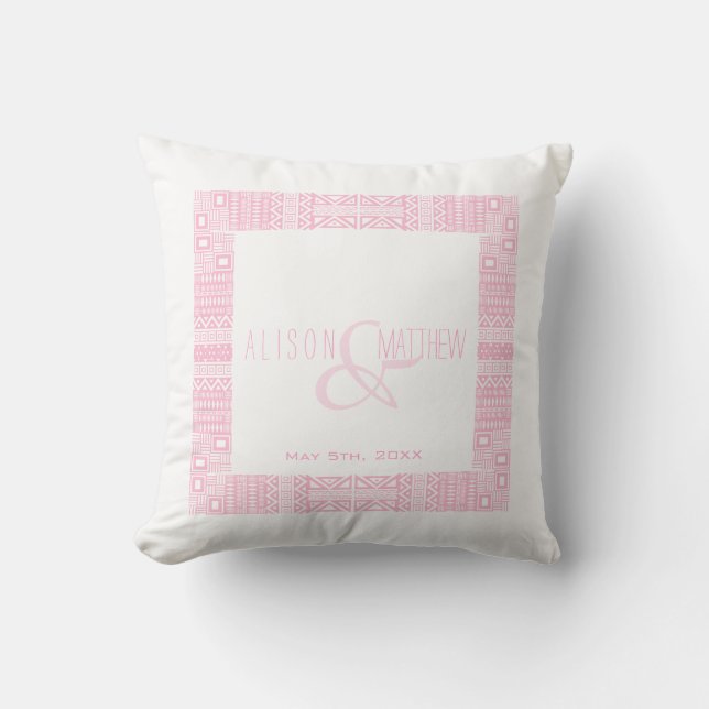 Ethnic Boho-chic Personalized Wedding Pillow 1 (Front)