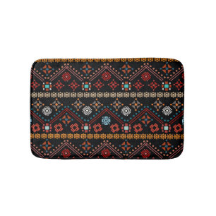 Ethnic Boho: Colorful Tribal Seamless. Bath Mat