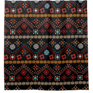 Ethnic Boho: Colorful Tribal Seamless. Shower Curtain