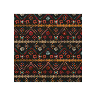 Ethnic Boho: Colorful Tribal Seamless. Wood Wall Art