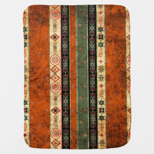 Ethnic Boho Grunge, Colorful Pattern. Baby Blanket (Front)