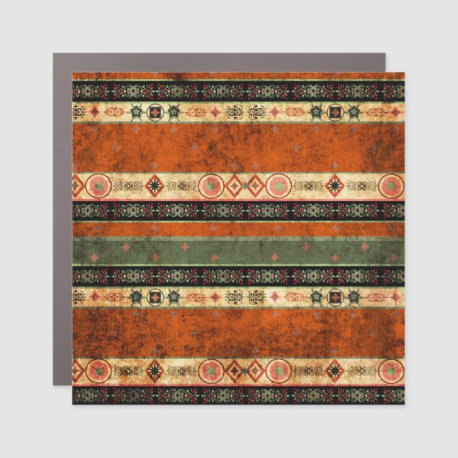 Ethnic Boho Grunge, Colorful Pattern. Car Magnet (Front)