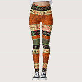 Ethnic Boho Grunge, Colorful Pattern. Leggings