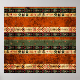 Ethnic Boho Grunge, Colorful Pattern. Poster