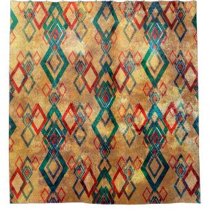 Ethnic boho grunge old pattern. Tribal art print.  Shower Curtain