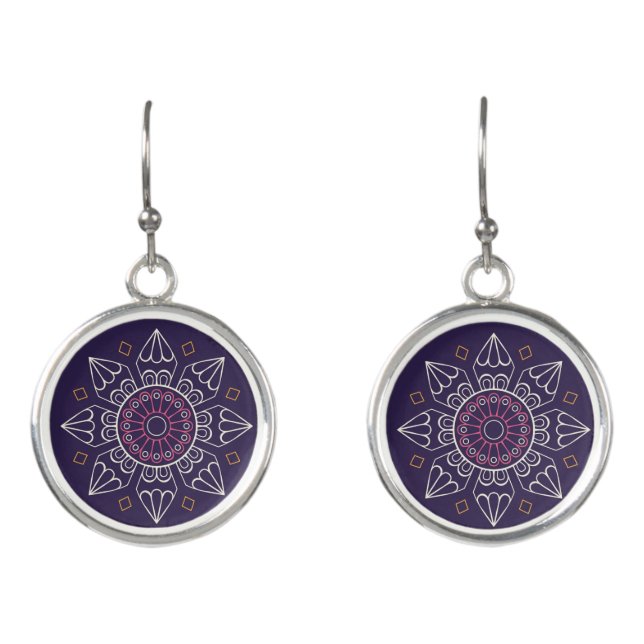 Ethnic Boho Hippie Earrings – Seamless Pattern  (Front)
