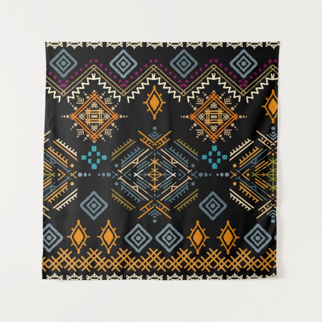 Ethnic Boho Ornament Seamless Pattern Tapestry (Front)