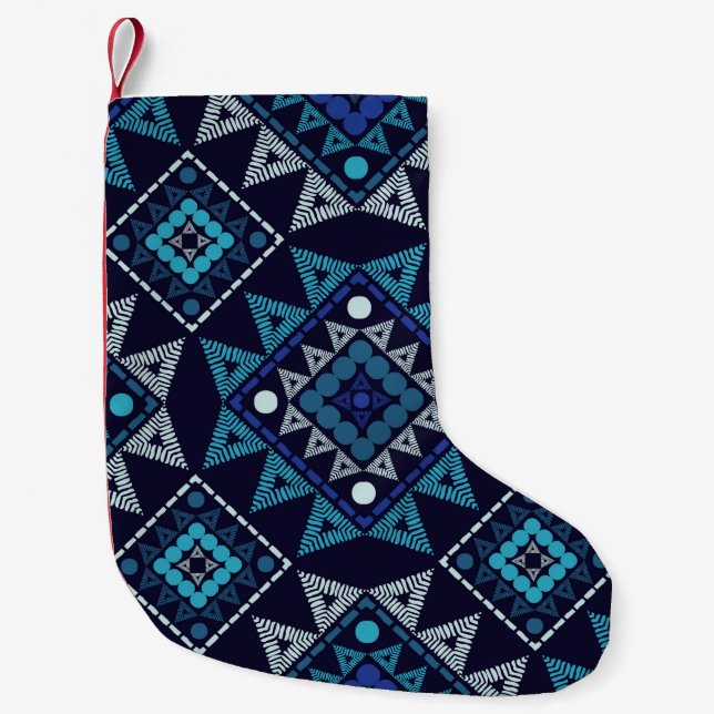 Ethnic boho seamless pattern small christmas stocking (Front)