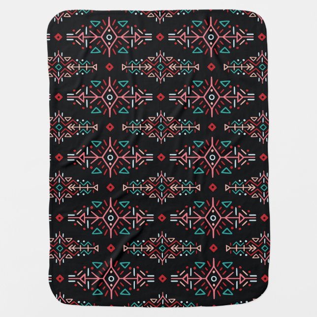 Ethnic Boho Tiles: Vintage Seamless Pattern Baby Blanket (Front)