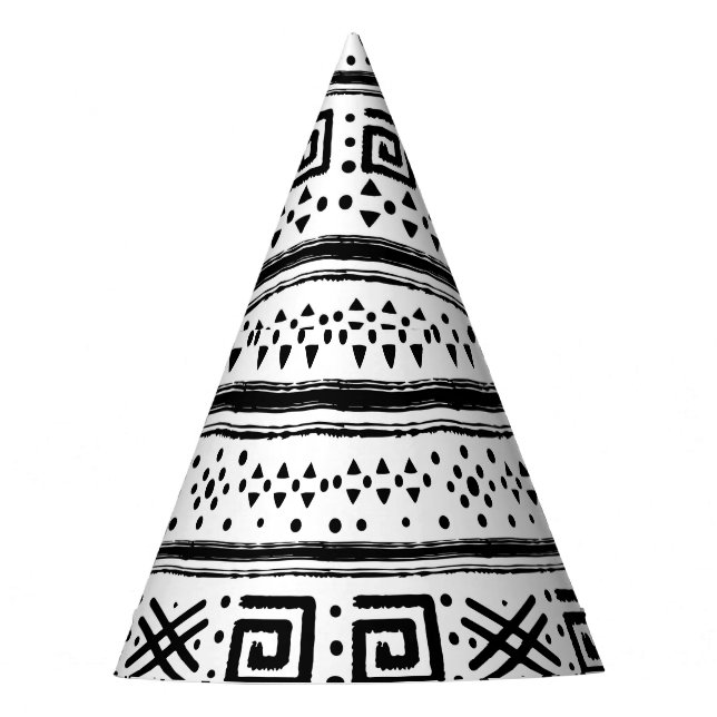 Ethnic Boho Tribal Art Print Party Hat (Front)