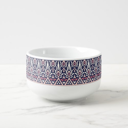 Ethnic botanical boho chic Indian style pattern Soup Mug
