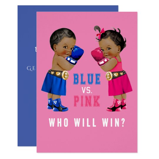 Ethnic Boxing Babies Gender Reveal Party Invitation