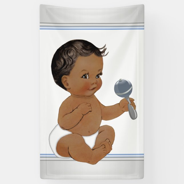 Ethnic Boy Baby Shower Banner (Vertical)