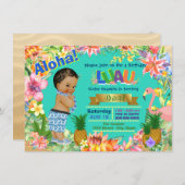 Ethnic Boy Hawaiian Luau Birthday Party Invitation (Front/Back)