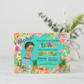 Ethnic Boy Hawaiian Luau Birthday Party Invitation (Standing Front)