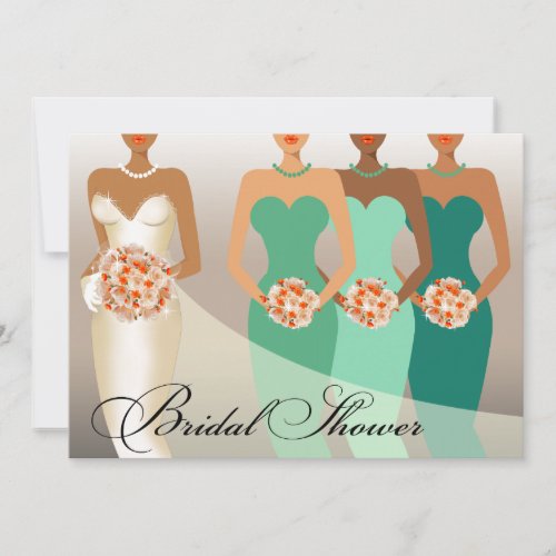 ETHNIC BRIDE Bridal Shower  green Invitation