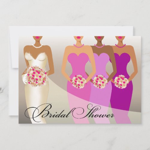 ETHNIC BRIDE Bridal Shower  purple Invitation